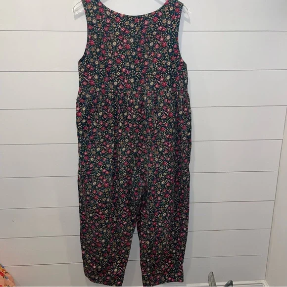 Laura Ashley Mother & Child Floral Corduroy Romper Jumpsuit Adult Size Large - Picture 9 of 9